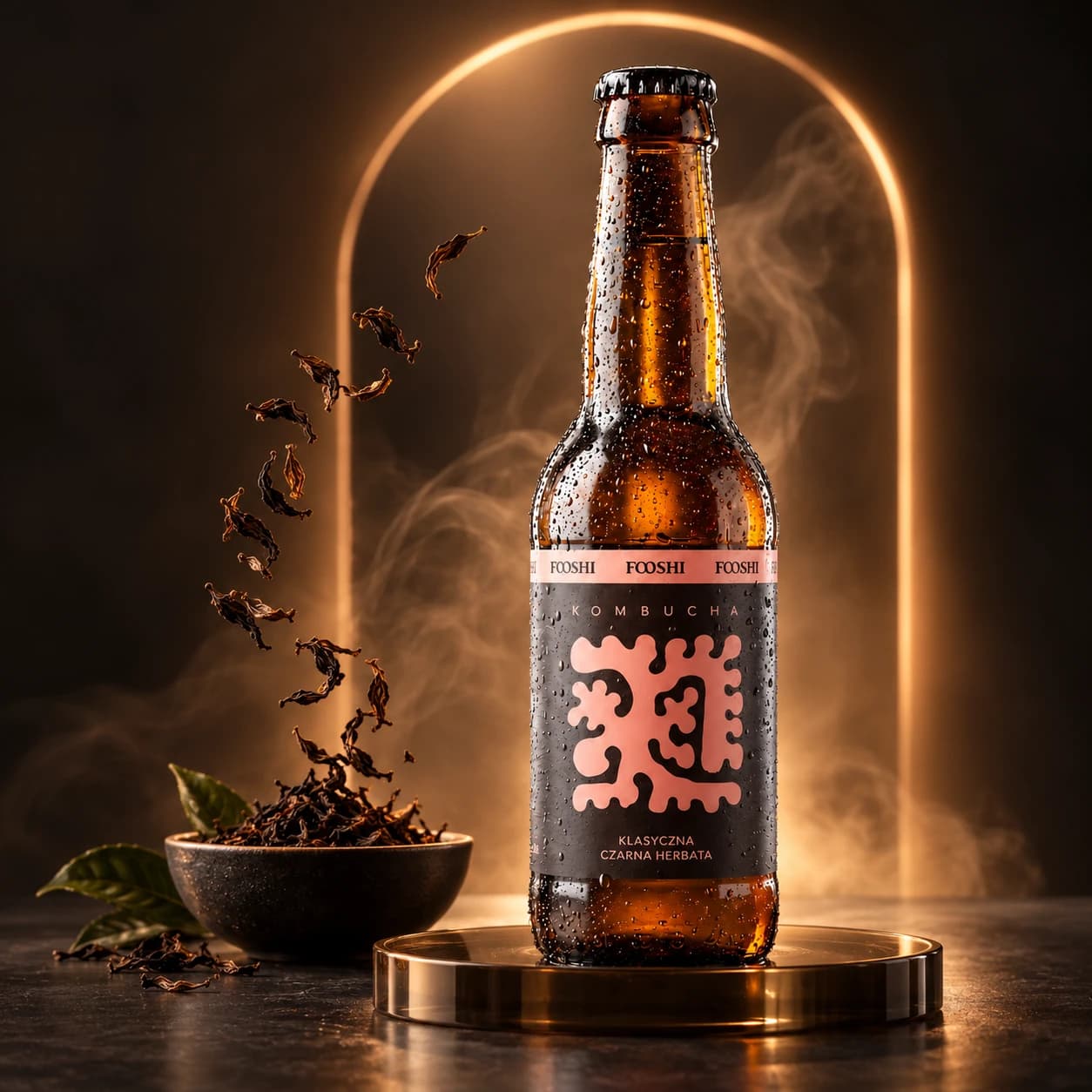 Butelka Fooshi Kombucha Klasyczna Czarna Herbata — zestaw 16 szt. 330 ml
