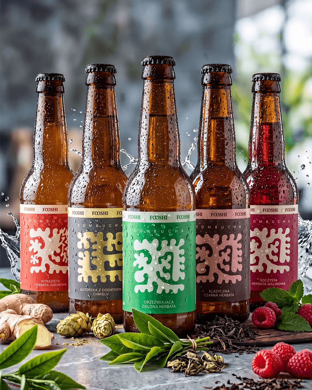 Kombucha MIX — zestaw 16 szt. — pięć smaków w zestawie